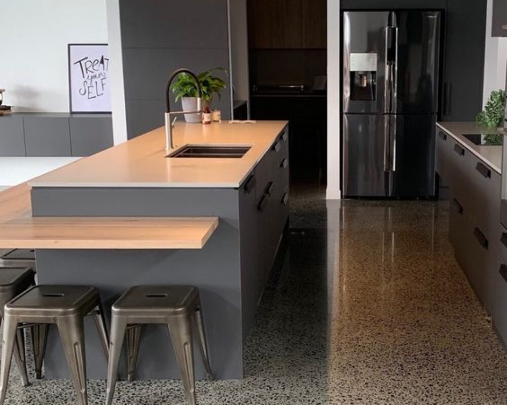 epoxy flake in residential kitchen